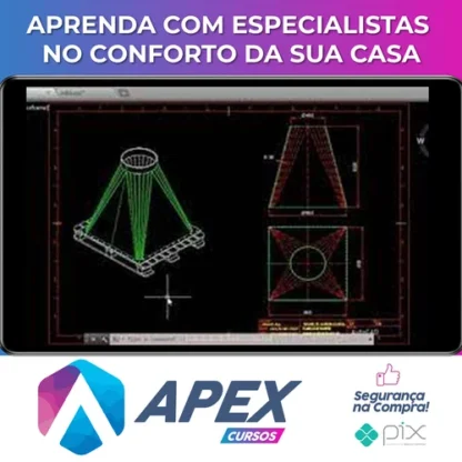 Traçado de Caldeiraria Essencial CAD 2D e 3D - Render